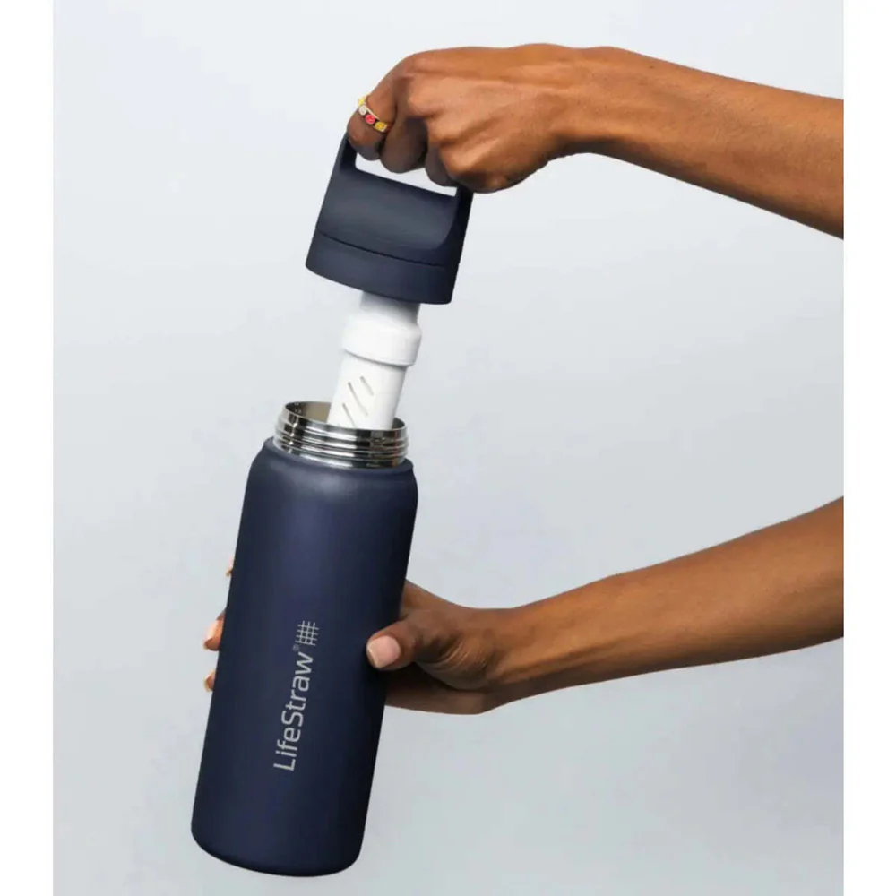 LifeStraw Go 2.0 700ml Stainless Steel Water Filter Bottle Aegean Sea - Image 2