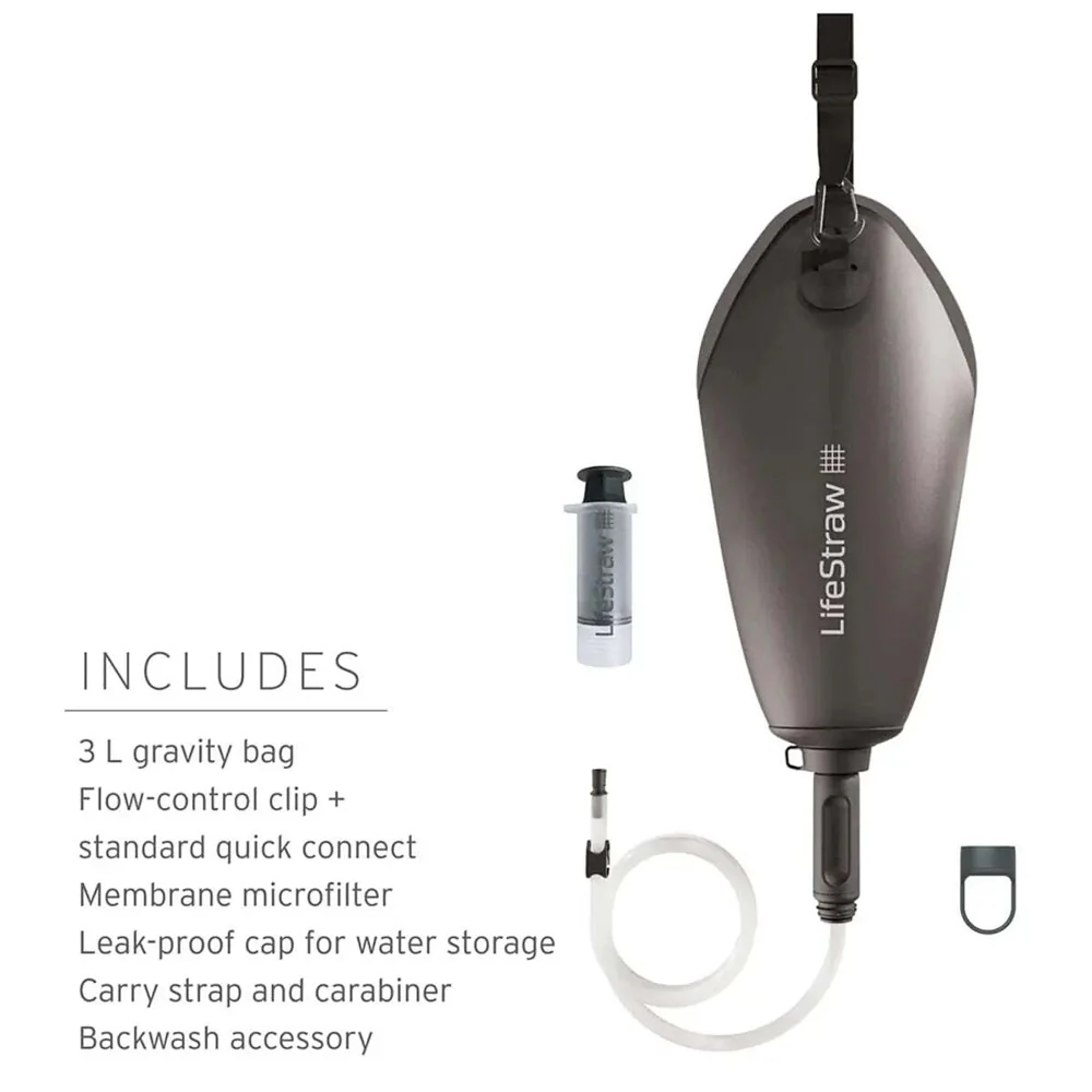 LifeStraw Peak 3L Compact Gravity Water Filter System Dark Grey, 3 Liters - Image 7