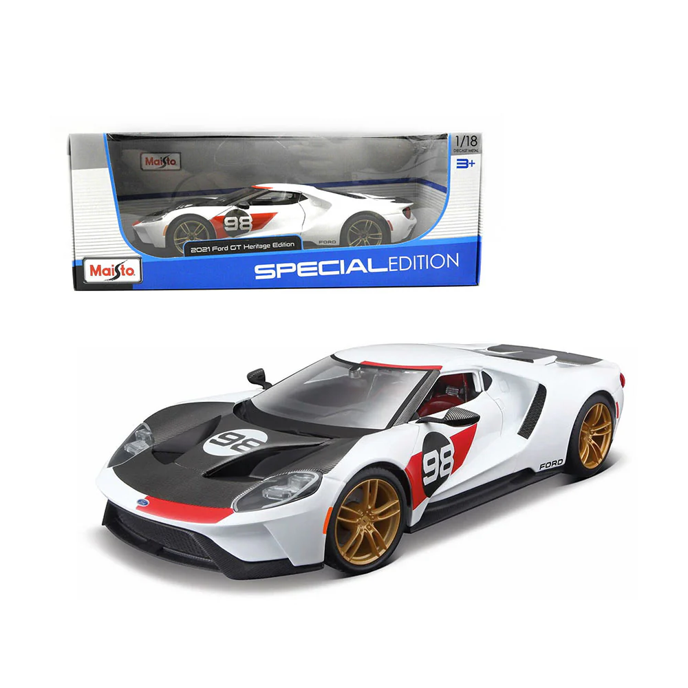 Maisto Licensed 1:18 Scale Ford GT Heritage Series #98 2021 Diecast Model Car - Image 2