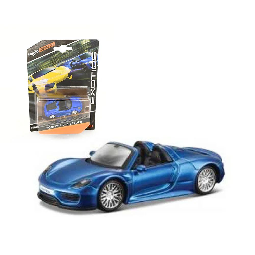 Maisto Licensed 1:64 Scale Design Porsche 918 Spyder Diecast Model Car Blue - Image 2