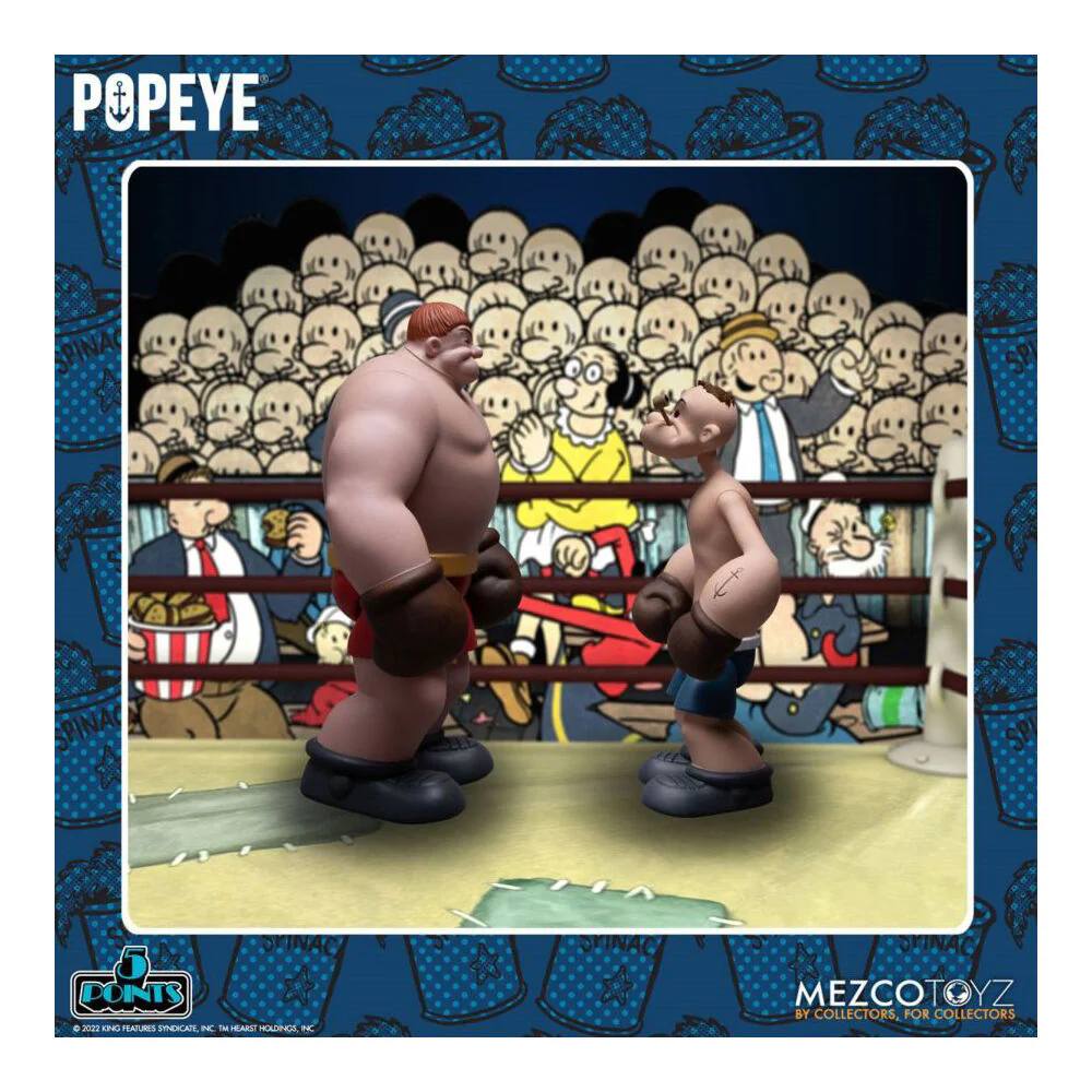 Mezco Toyz Popeye & Oxheart 5-Points Action Figure Statue Play Toy Box Set - Image 4