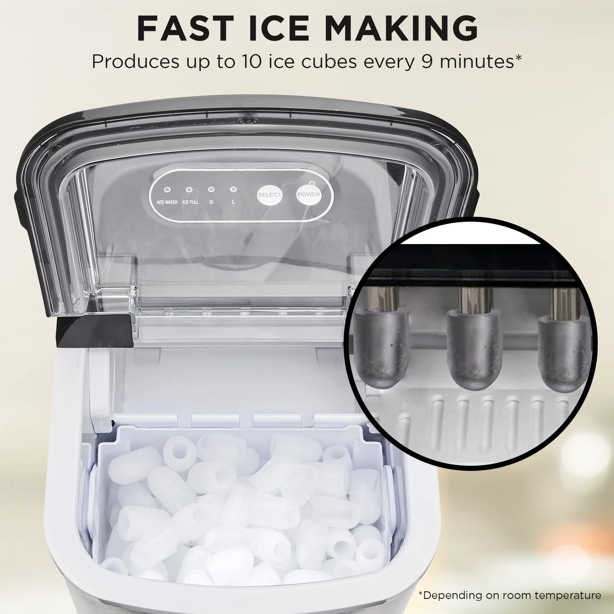 Morphy Richards Ice Maker Stainless Steel 15kg Small Large And Cube 2.1L Tank - Image 6