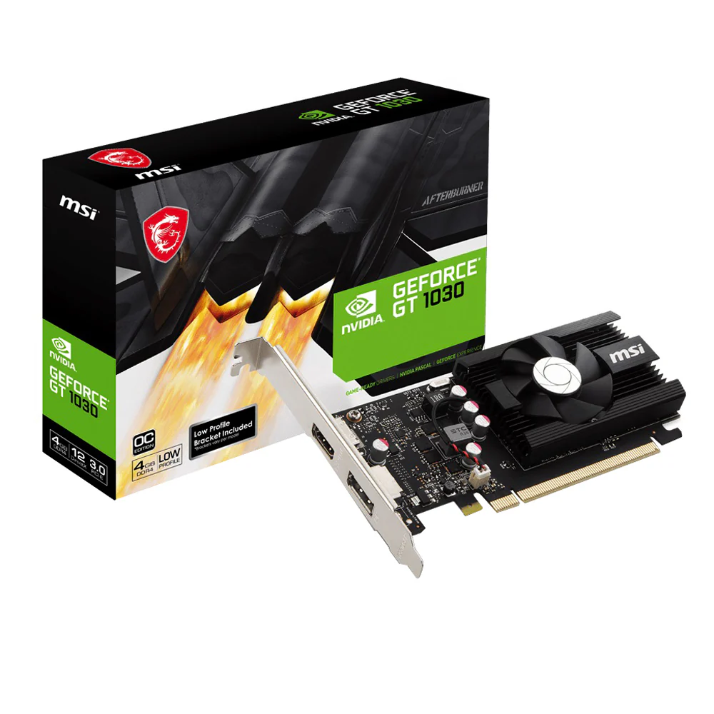 MSI nVidia GeForce GT 1030 4GD4 LP OC Video Card, PCI-e 3.0, 1430 MHz Boost Cloc - PCI-E nVidia Chipset - Image 4