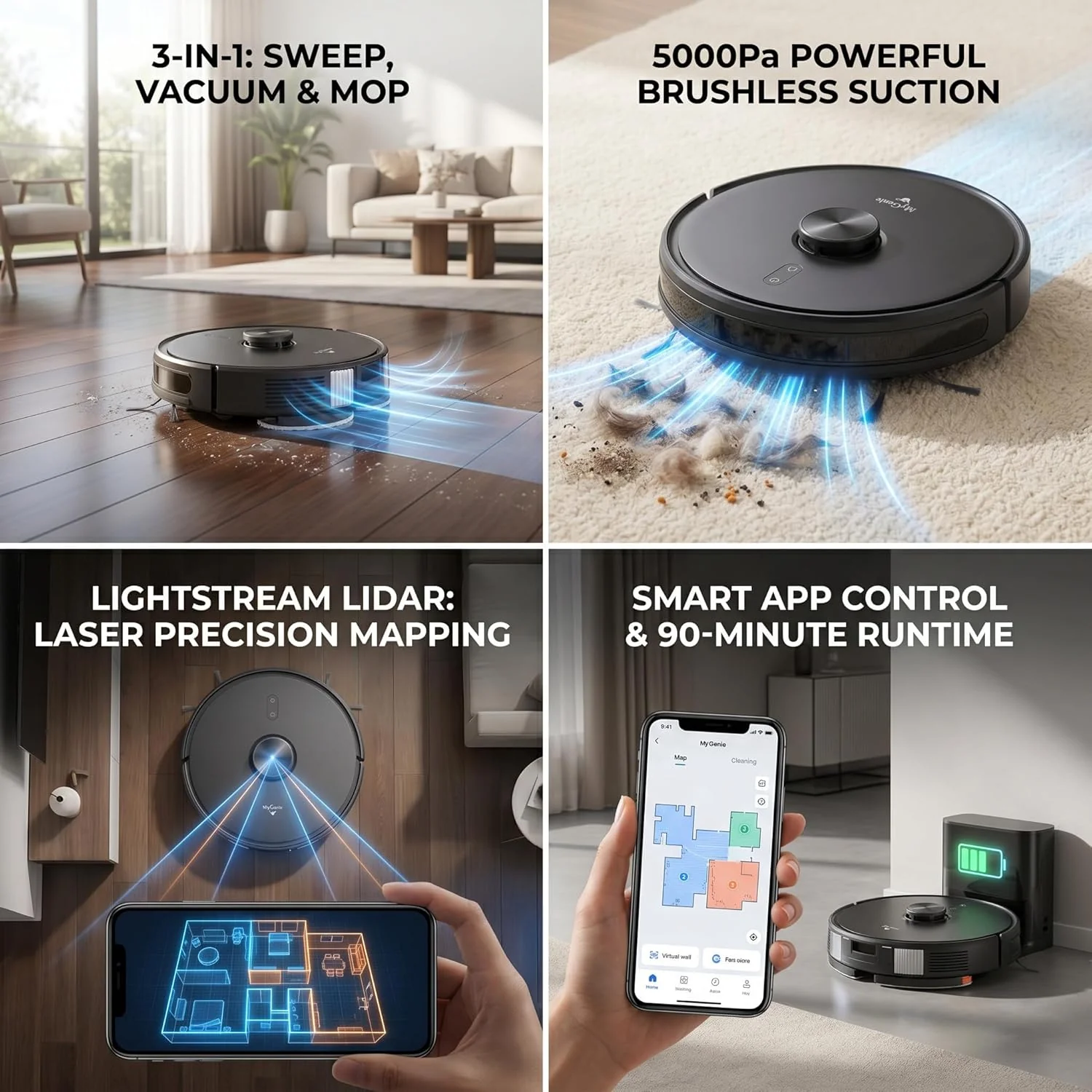 Mygenie Raptor Laser Robotic Vacuum - Image 5