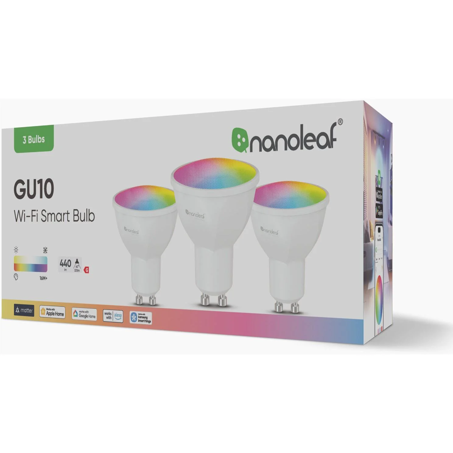 NANOLEAF Essentials Colour Smart LED Bulb GU10 (WIFI) [3 Pack] - Image 7