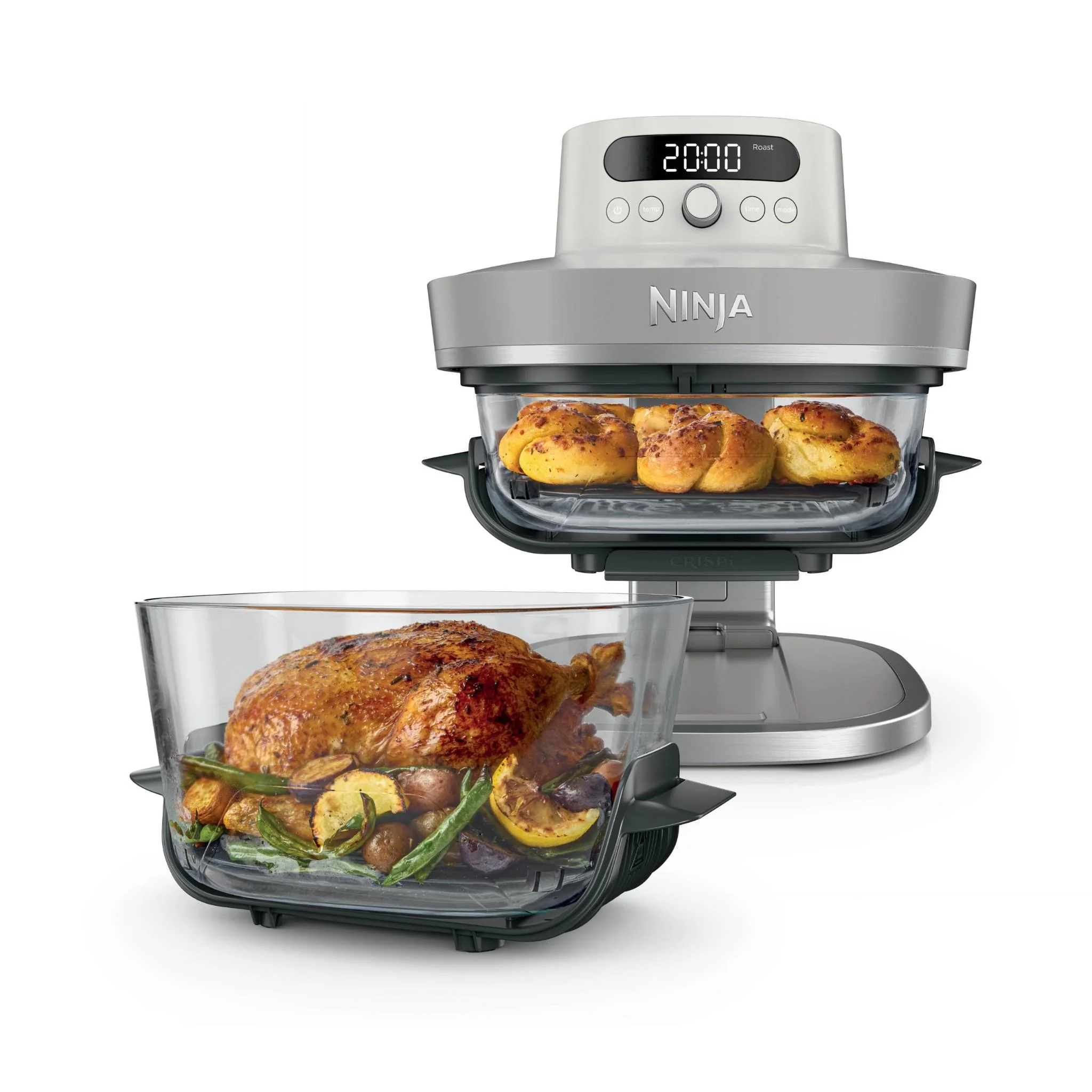 Ninja Crispi Pro 6-in-1 Countertop Glass Air Fryer (Bone) - Image 2