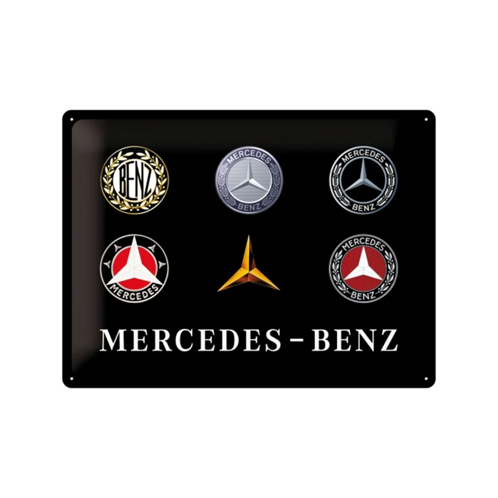 Nostalgic-Art Mercedes-Benz Logo Evolution 30x40cm Large Metal Tin Sign Plaque