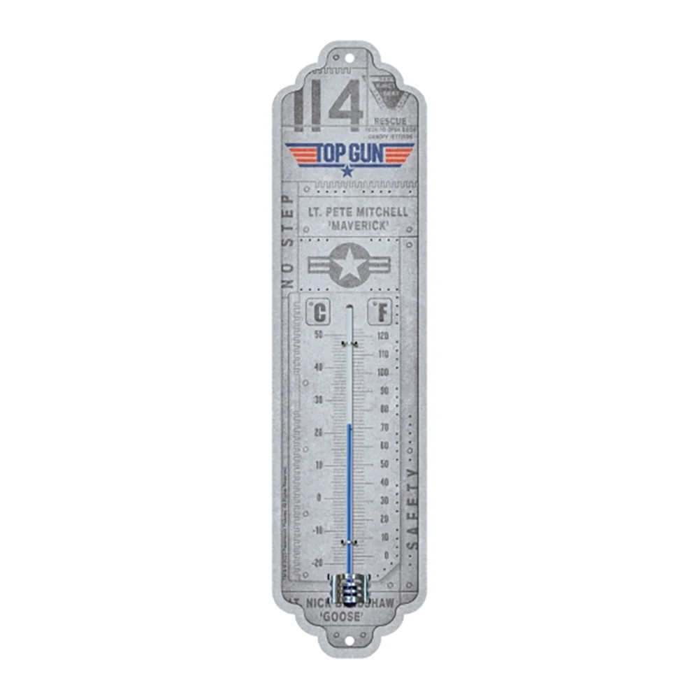 Nostalgic-Art Metal Thermometer Top Gun Aircraft 28x6.5x2cm (Grey)