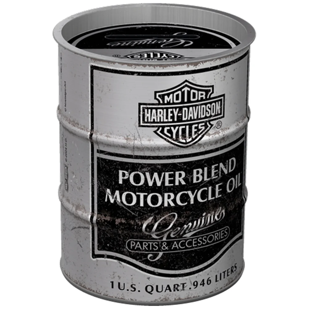 Nostalgic-Art Oil Barrel Harley-Davidson Power Blend Vintage/Retro Money Box