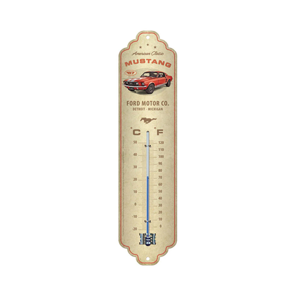 Nostalgic-Art Wall Metal Thermometer Ford Mustang GT 1967 28x6.5x2cm