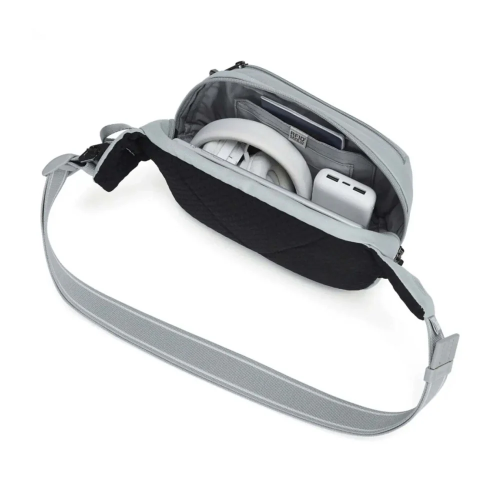 Pacsafe V Anti-Theft RFID Slashguard Secure Travel Hip Pack Digital Grey - Image 2