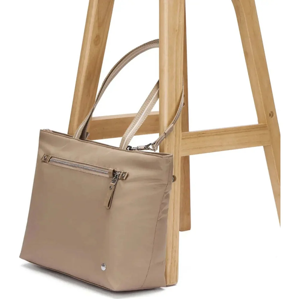 Pacsafe W Anti-Theft RFID Blocking Carryall 13" Laptop Tote Bag Taupe - Image 7