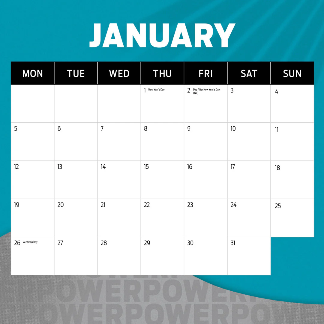 Paper Pocket AFL Port Adelaide Power 2026 Calendar - Image 3