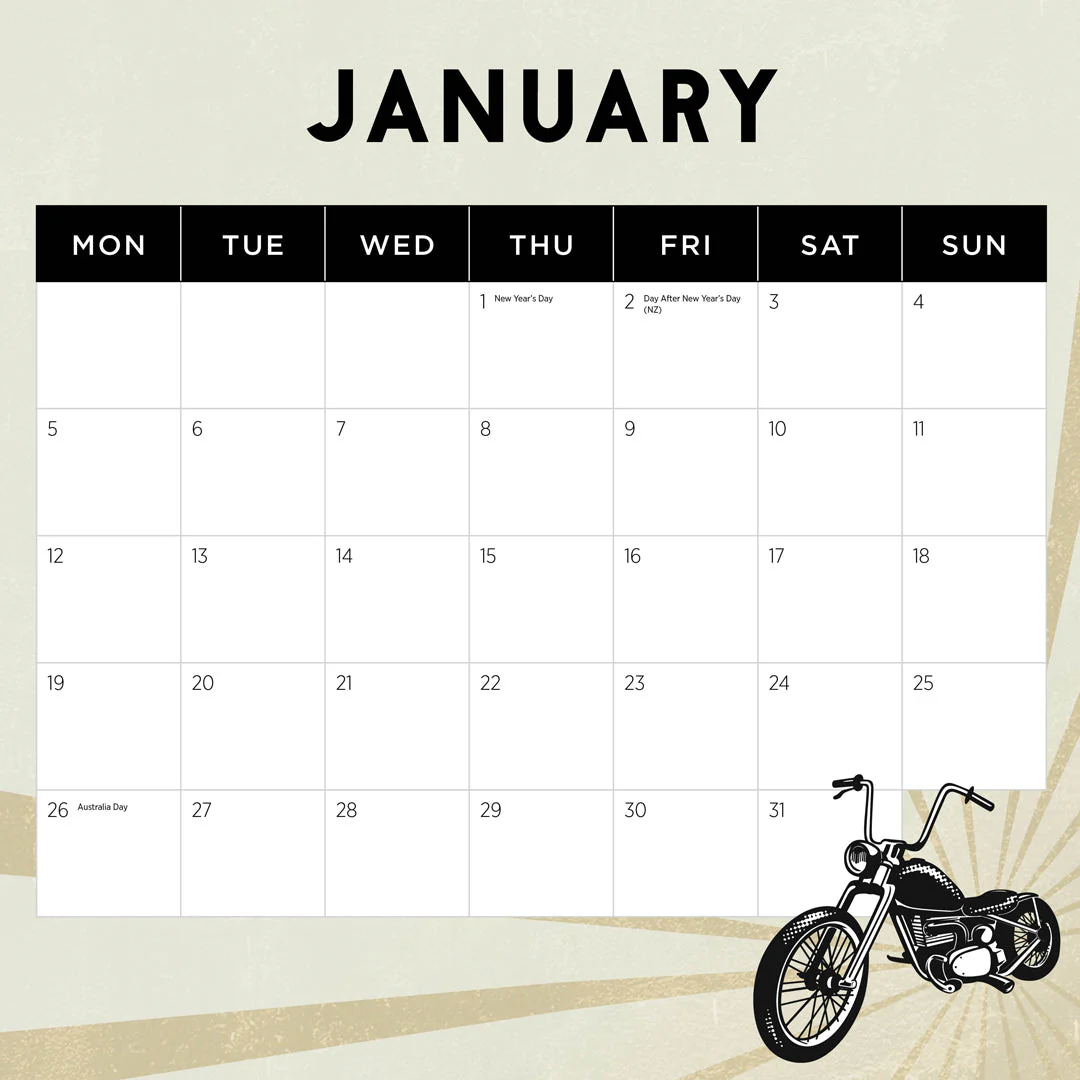 Paper Pocket Harley Davidson 2026 Calendar - Image 3