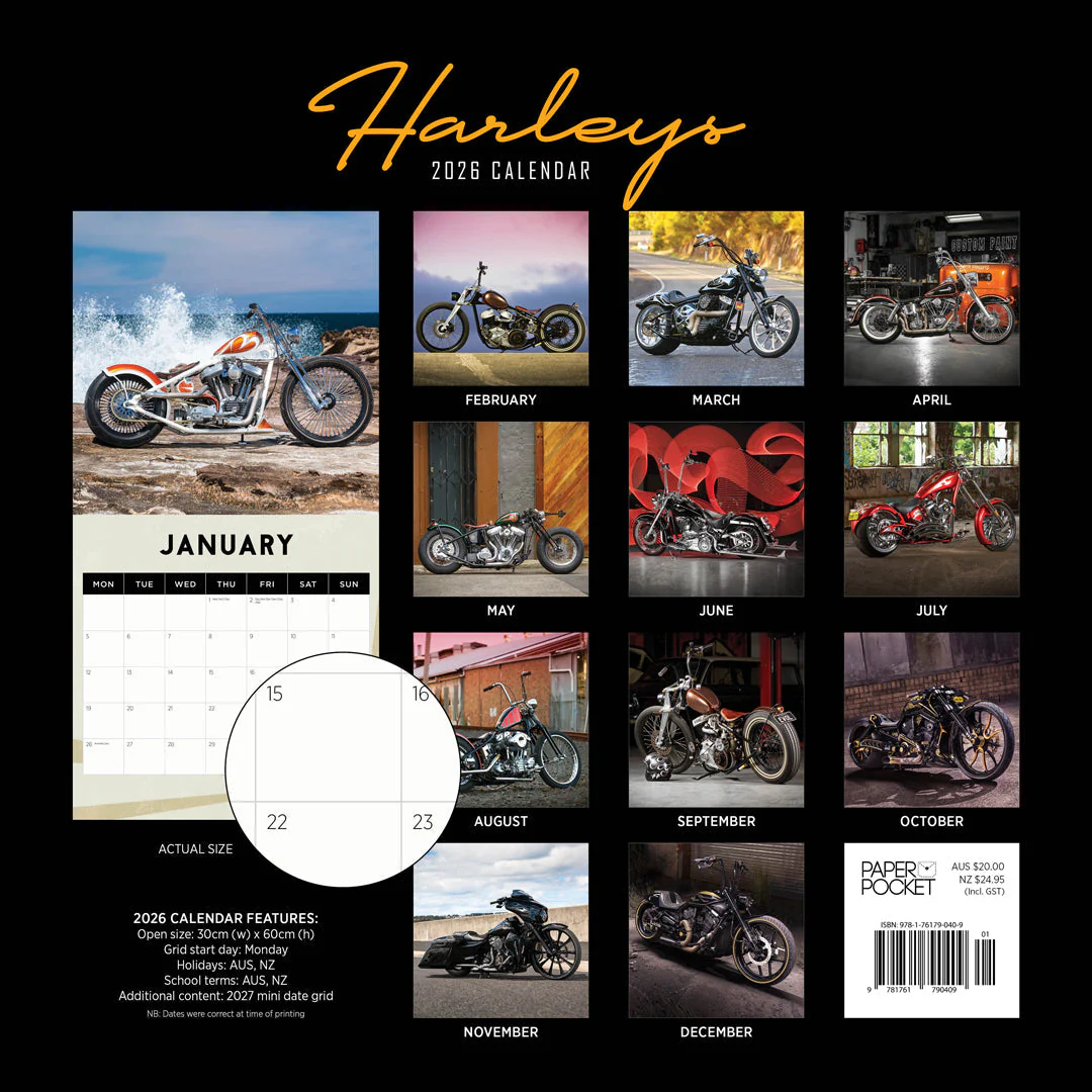 Paper Pocket Harley Davidson 2026 Calendar - Image 4
