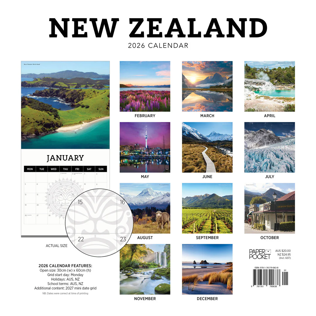Paper Pocket New Zealand 2026 Calendar - Image 4