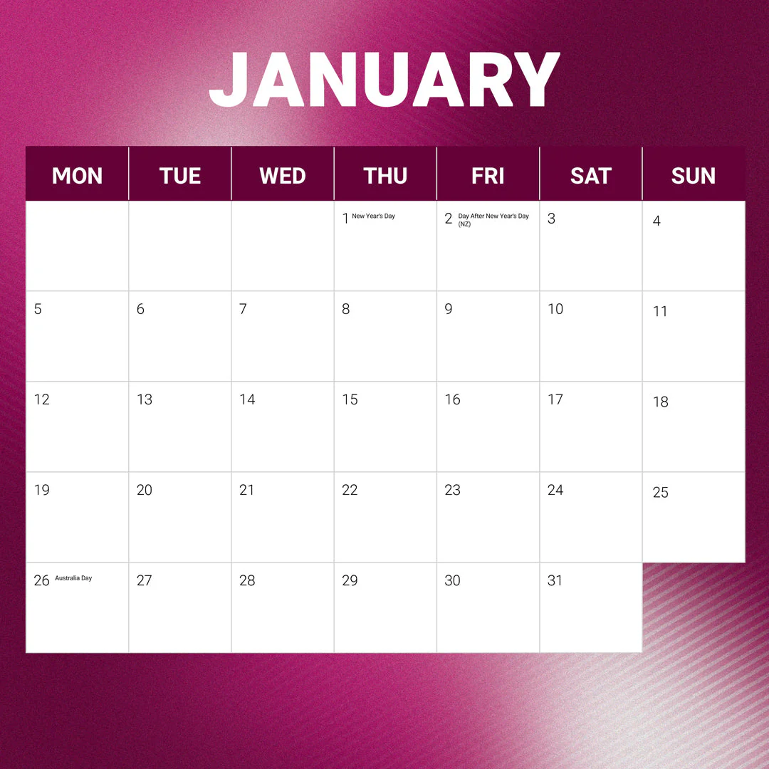 Paper Pocket NRL Manly Sea Eagles 2026 Calendar - Image 3