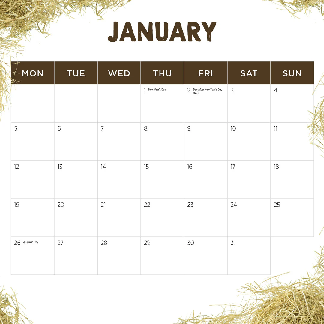 Paper Pocket Our Australia Farm Animals 2026 Calendar - Image 3