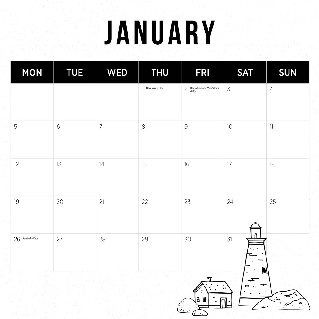Paper Pocket Our Australia Lighthouses 2026 Calendar - Image 3