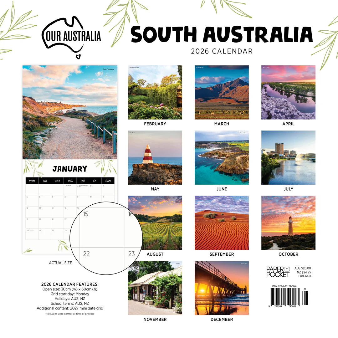 Paper Pocket Our Australia South Australia 2026 Calendar - Image 4