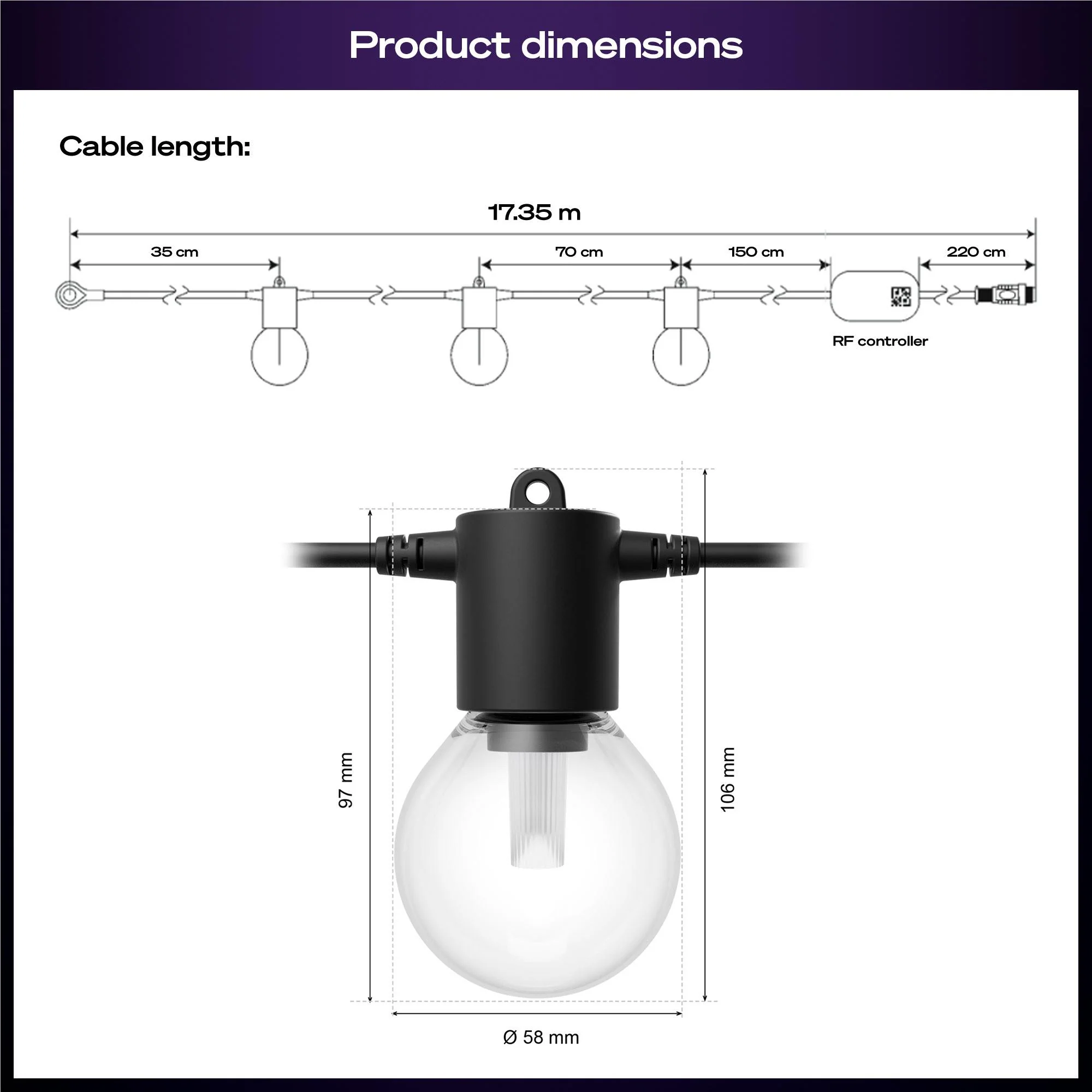 Philips Hue Festavia Hue 20 Bulb Globe String Lights (14m) - Image 4