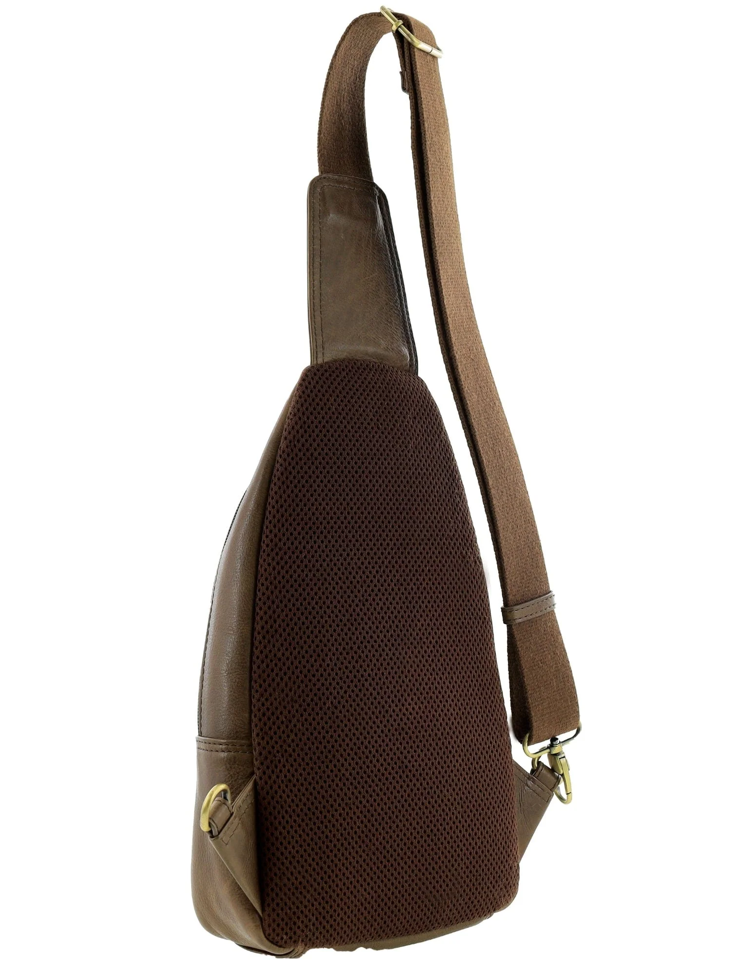 Pierre Cardin Men's Leather Crossbody Sling Bag with Adjustable Strap 20cm Oak - Image 9