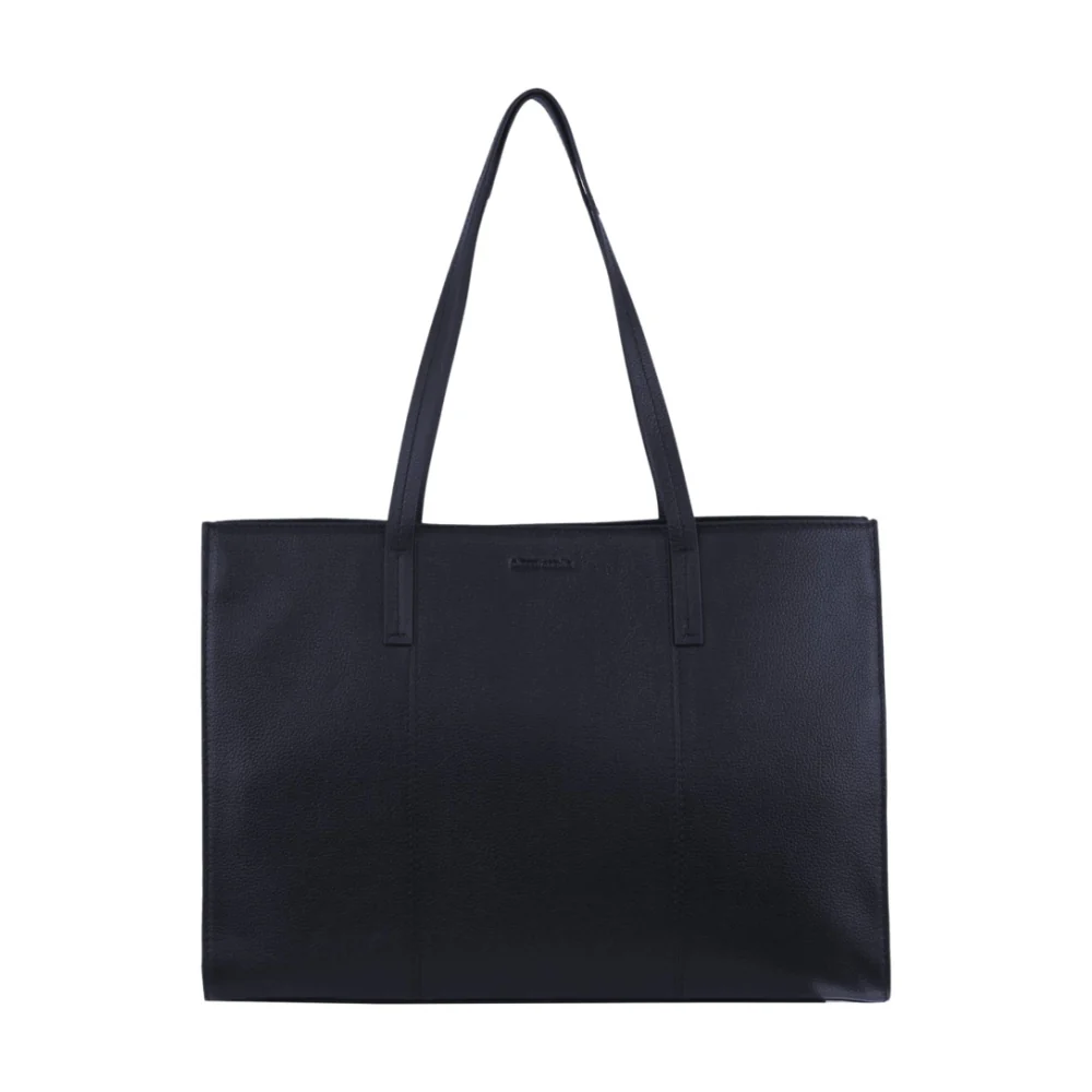 Pierre Cardin Women's Casual Leather Shoulder Tote Bag Navy 39.5x27.5cm