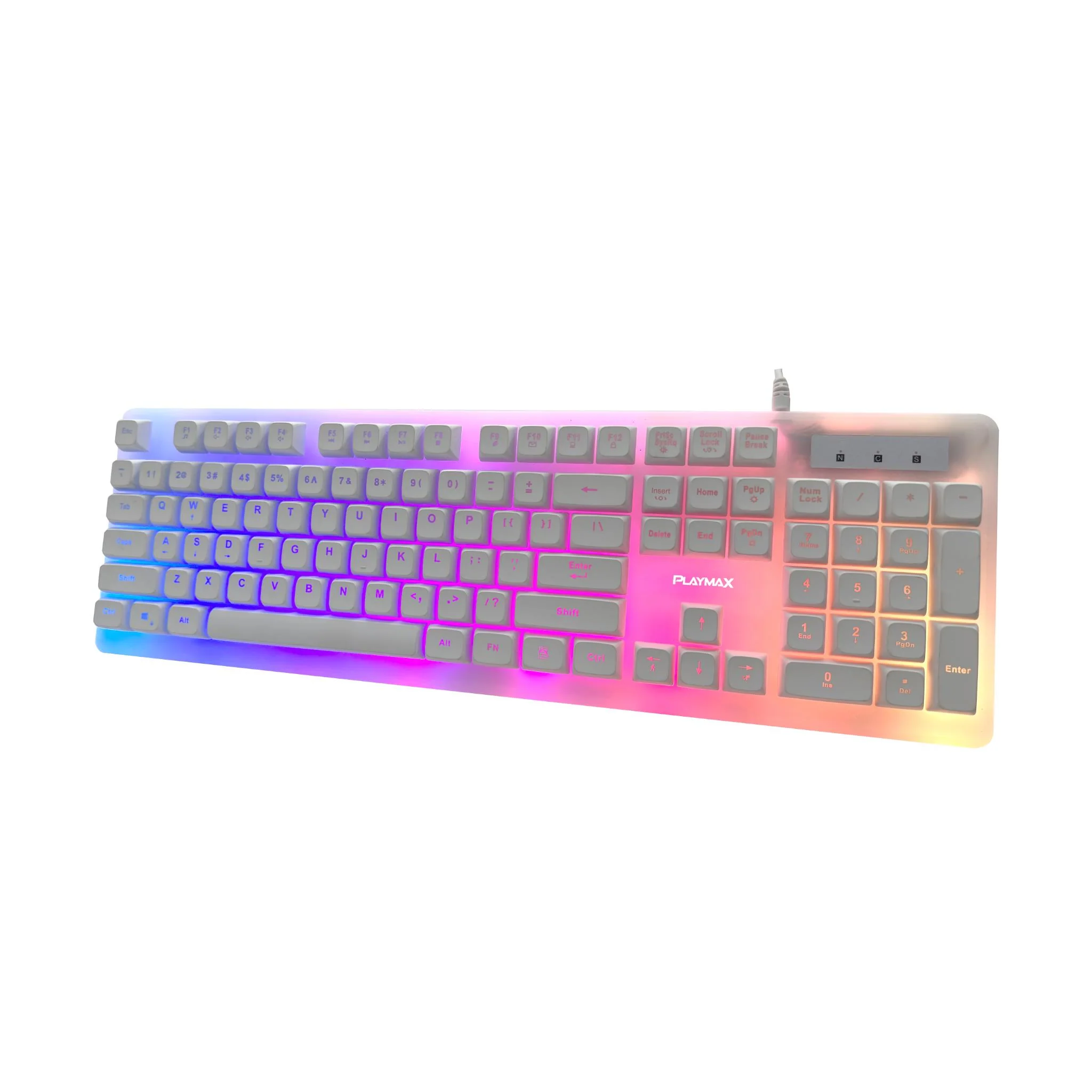 Playmax Aurora Gaming Keyboard (White) - Image 6