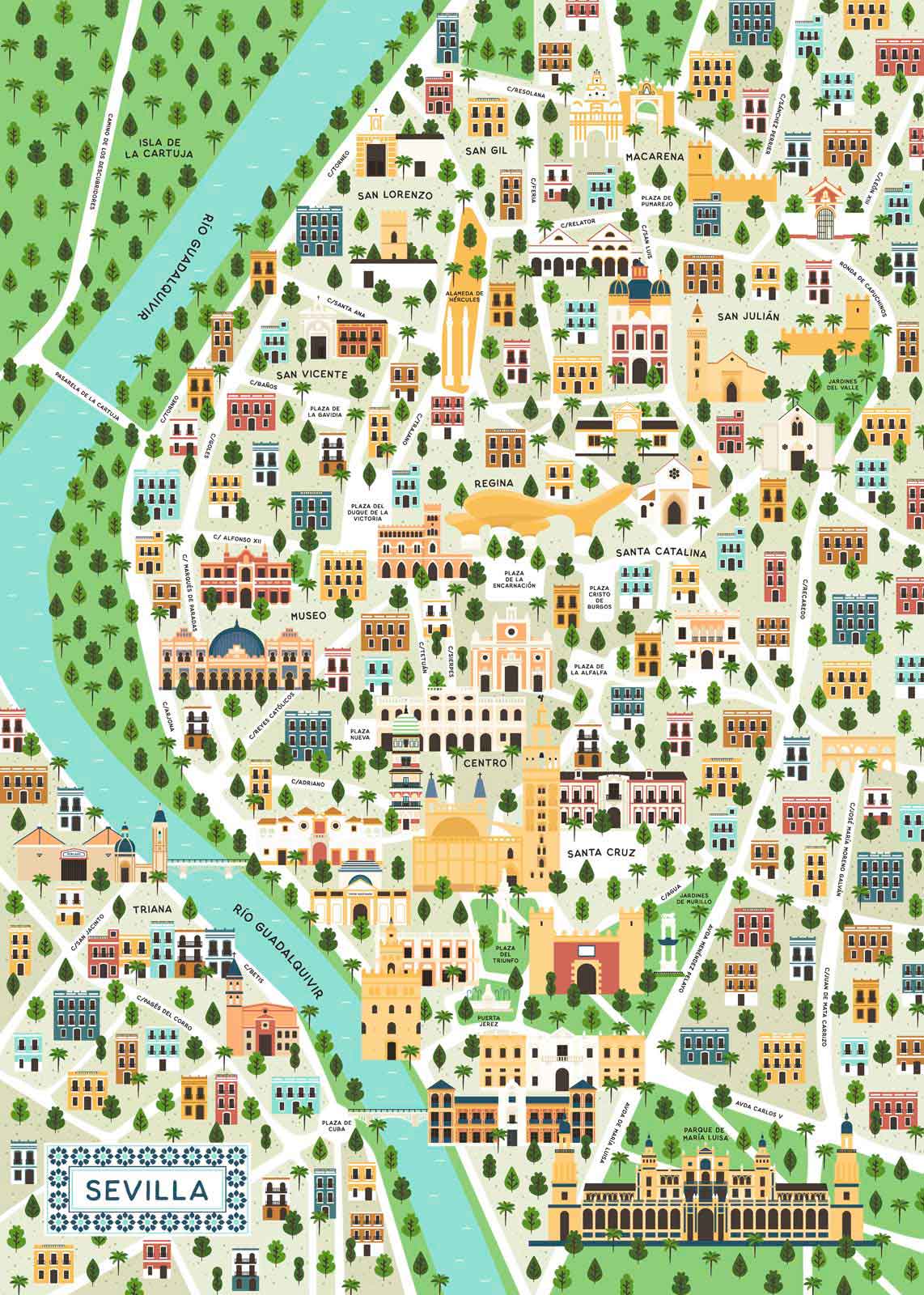 Ravensburger 1000pc Map of Seville Puzzle - Image 2