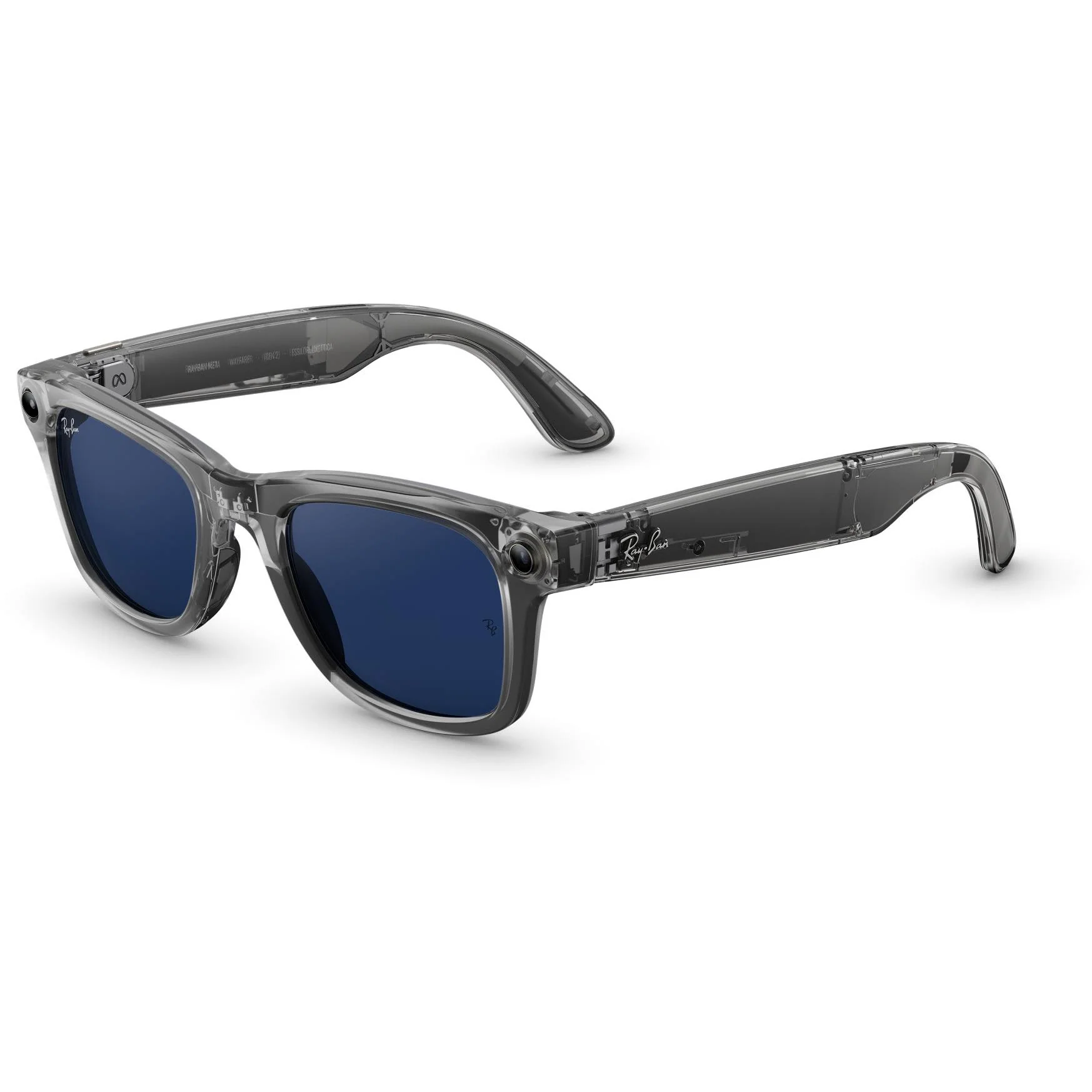 Ray-Ban | Meta Wayfarer Gen 2 AI Glasses (Shiny Transparent Grey/Transitions Sapphire)