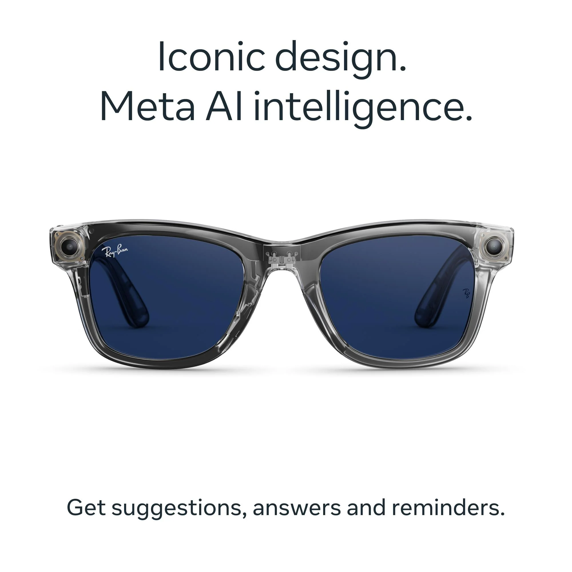 Ray-Ban | Meta Wayfarer Gen 2 AI Glasses (Shiny Transparent Grey/Transitions Sapphire) - Image 2