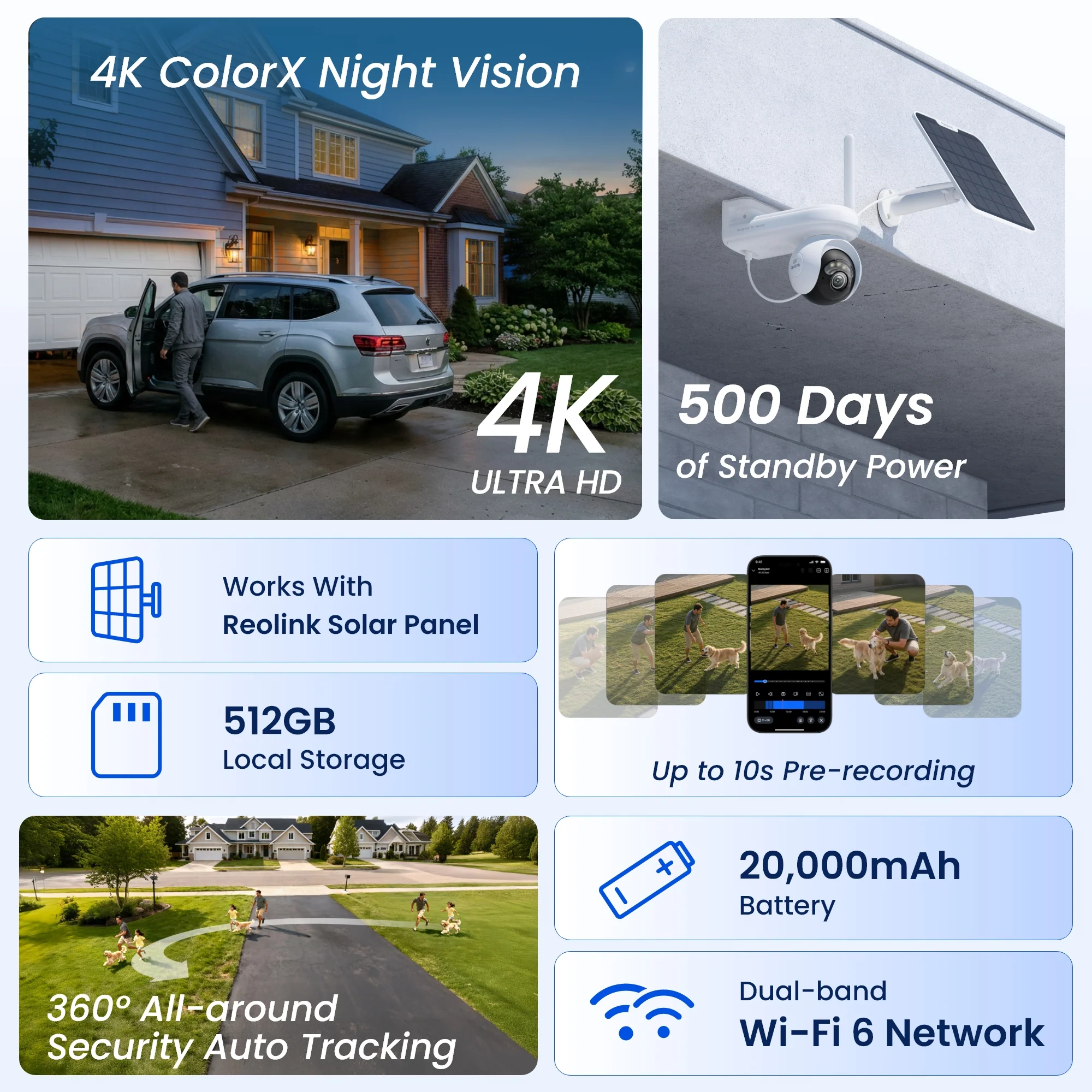 Reolink Home Hub Kit +2 Pack Altas PT Ultra 4K 360 Pan and Tilt Solar Battery Security Camera - Image 2