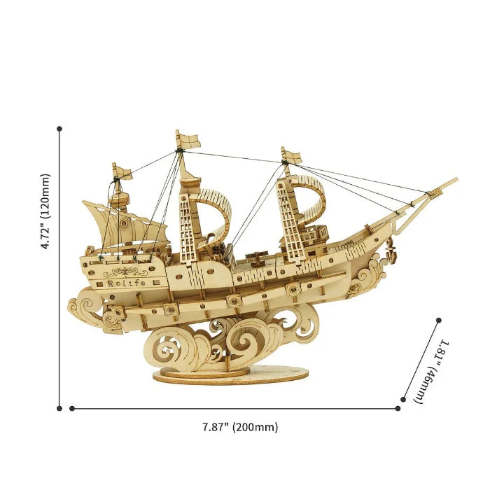 Robotime Classical 3D Wooden Sailing Ship - Image 5