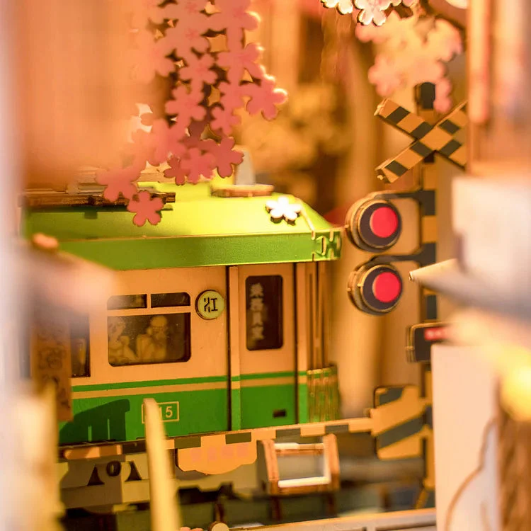 Robotime DIY Bookends Kit Sakura Densya - Image 3