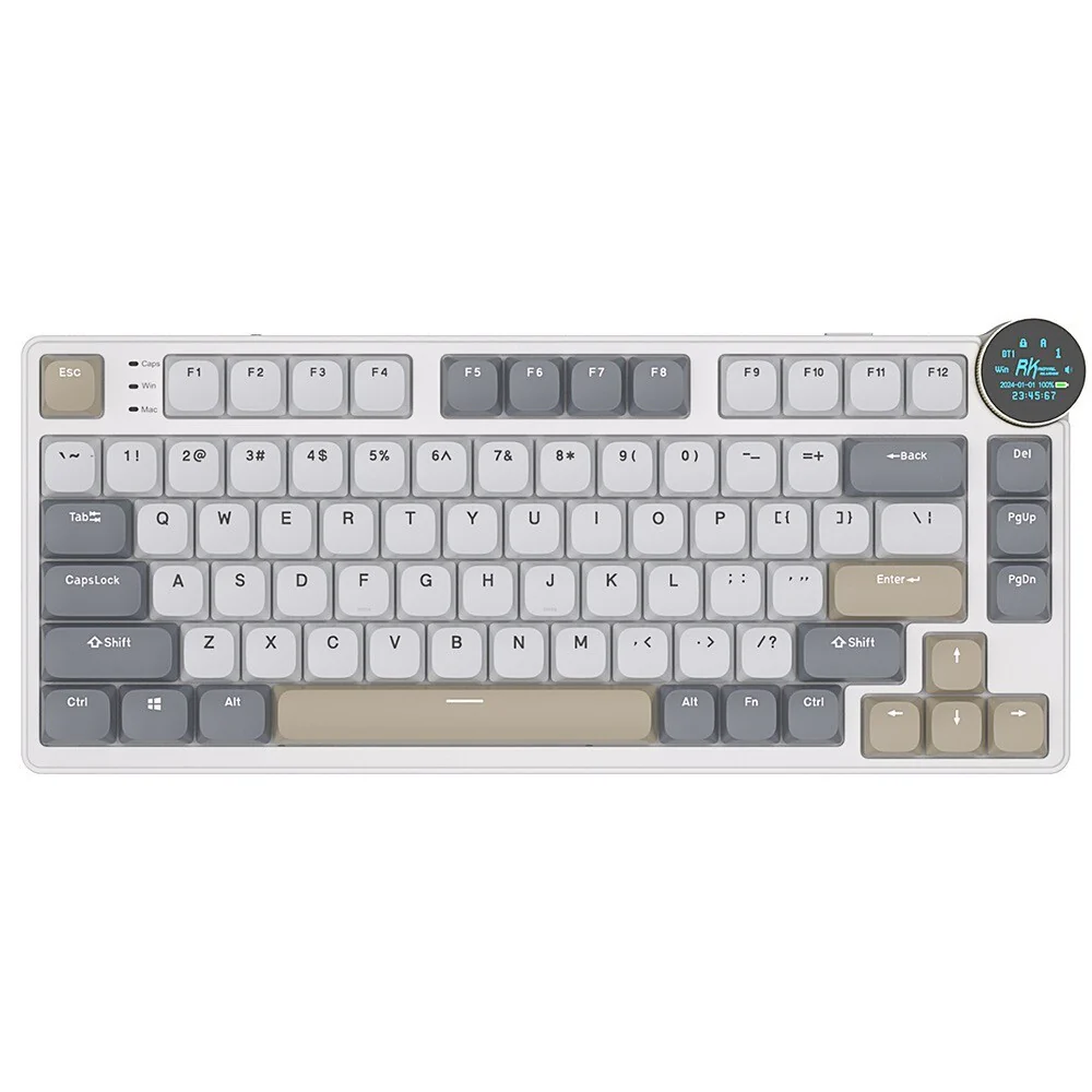 Royal Kludge RK N80 Tri mode RGB Hot Swap Keyboard - Red Switch (Pearly Dawn)