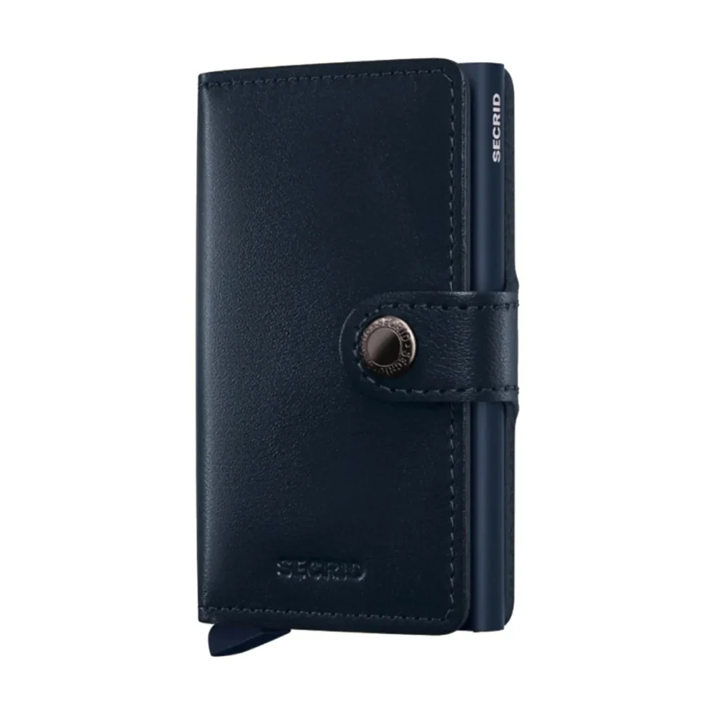 Secrid Miniwallet Compact RFID Mens Travel Wallet European Leather Navy