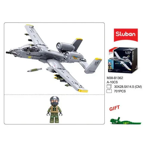 Sluban 1/44 701pc Model Bricks A10CS Attack Aircraft - Image 5