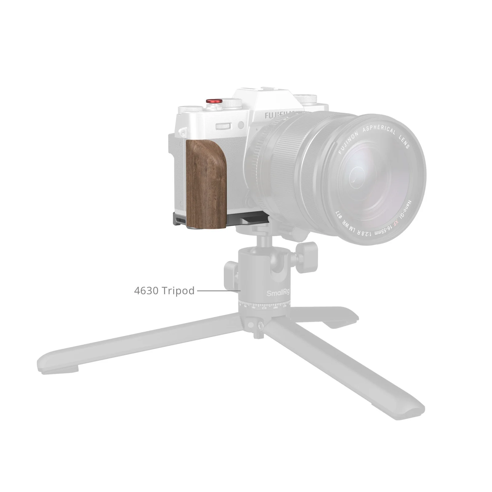 SmallRig L-Shaped Mount Plate with Wooden Handle for FUJIFILM X-T30 / X-T30 II / X-T30 III (Silver) 5667 - Image 5