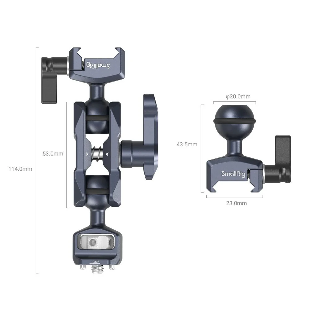 SmallRig Magic Arm with Dual Ball Heads (1/4â€-20 Screw and NATO Clamp) 3875 - Image 2