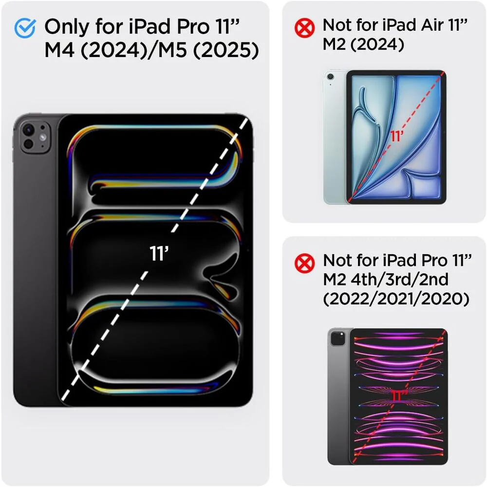 Spigen Apple iPad Pro 11 M5/M4 (2025/2024) EZ Fit GLAS.tR Slim 1PC Glass Screen Protector (Clear) - Image 2