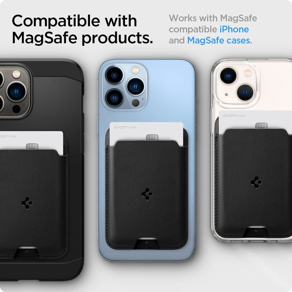 Spigen Apple MagSafe Accessories MagSafe Card Holder Valentinus (MagFit) Card Holder - Black - Image 2