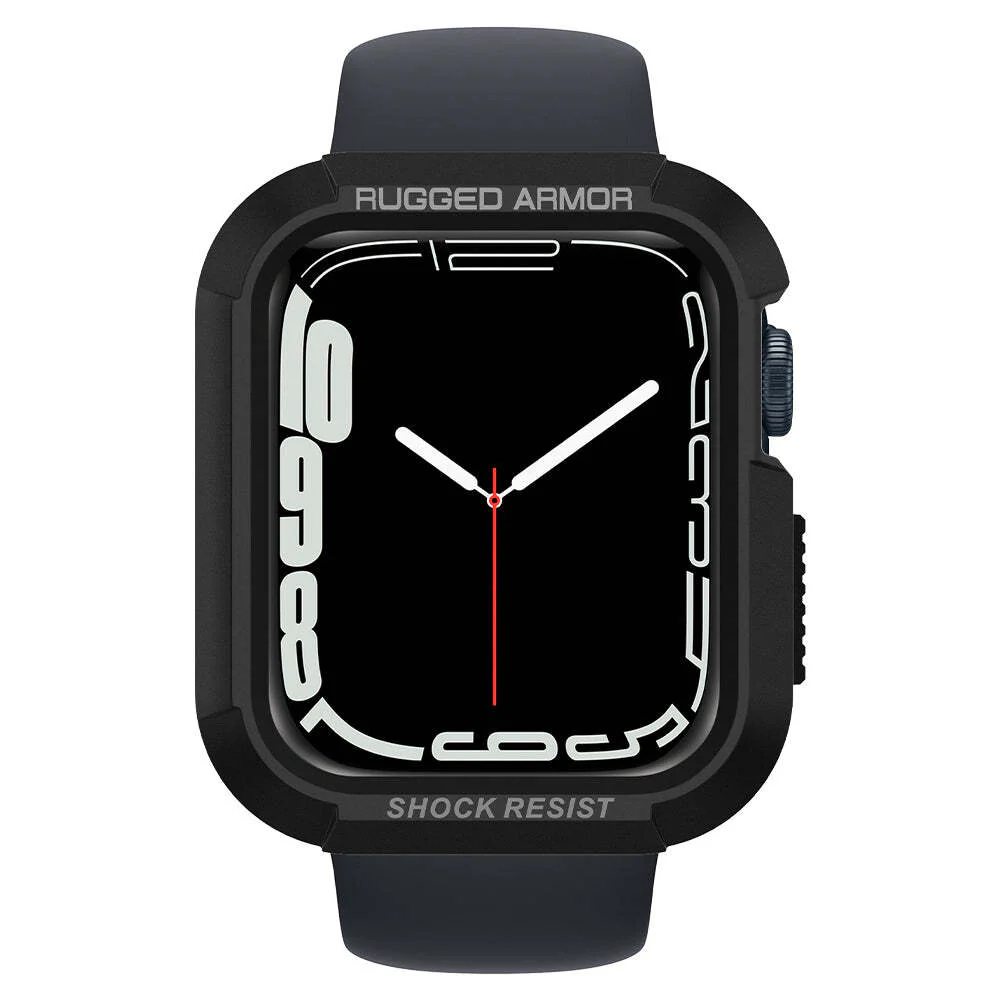 Spigen Apple Watch SE3/9/8/SE2/7/6/SE/5/4 (41mm/40mm) Rugged Armor Case (Black) - Image 3