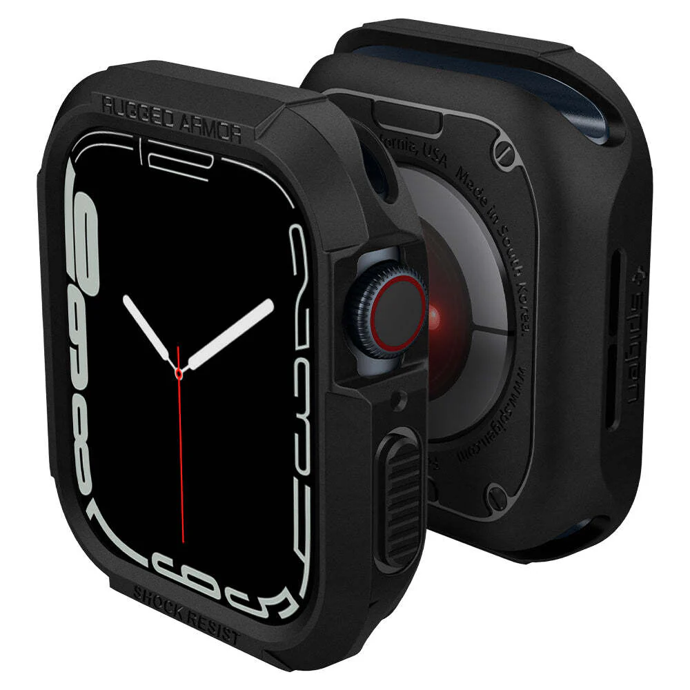 Spigen Apple Watch SE3/9/8/SE2/7/6/SE/5/4 (41mm/40mm) Rugged Armor Case (Black) - Image 4