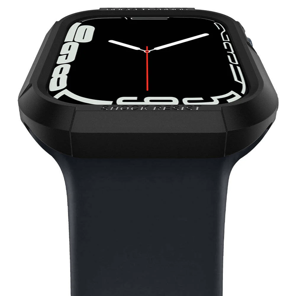 Spigen Apple Watch SE3/9/8/SE2/7/6/SE/5/4 (41mm/40mm) Rugged Armor Case (Black) - Image 5