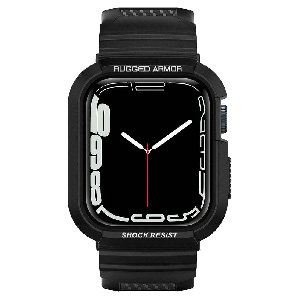 Spigen Apple Watch SE3/9/8/SE2/7/6/SE/5/4 (41mm/40mm) Rugged Armor Pro Band Case (Black) - Image 2