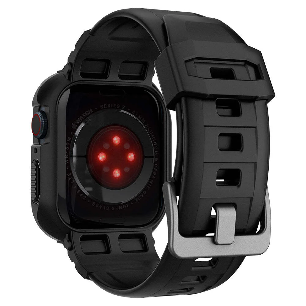 Spigen Apple Watch SE3/9/8/SE2/7/6/SE/5/4 (41mm/40mm) Rugged Armor Pro Band Case (Black) - Image 3