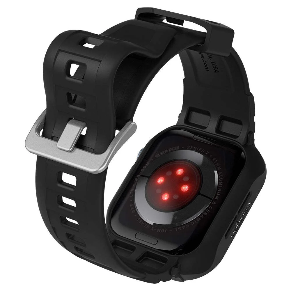 Spigen Apple Watch SE3/9/8/SE2/7/6/SE/5/4 (41mm/40mm) Rugged Armor Pro Band Case (Black) - Image 5