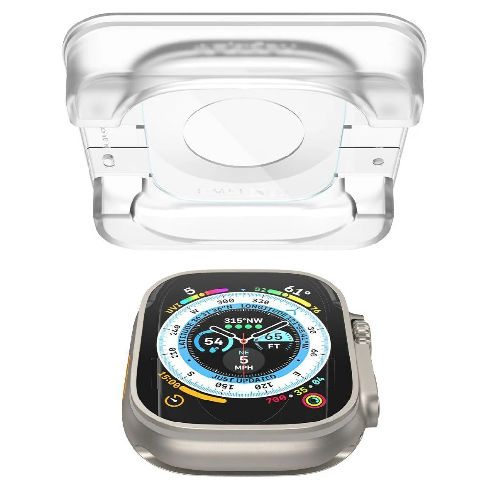 Spigen Apple Watch Ultra 3/2/1 49mm EZ Fit GLAS.tR Slim Glass Screen Protector 2PCS (Clear) - Image 5