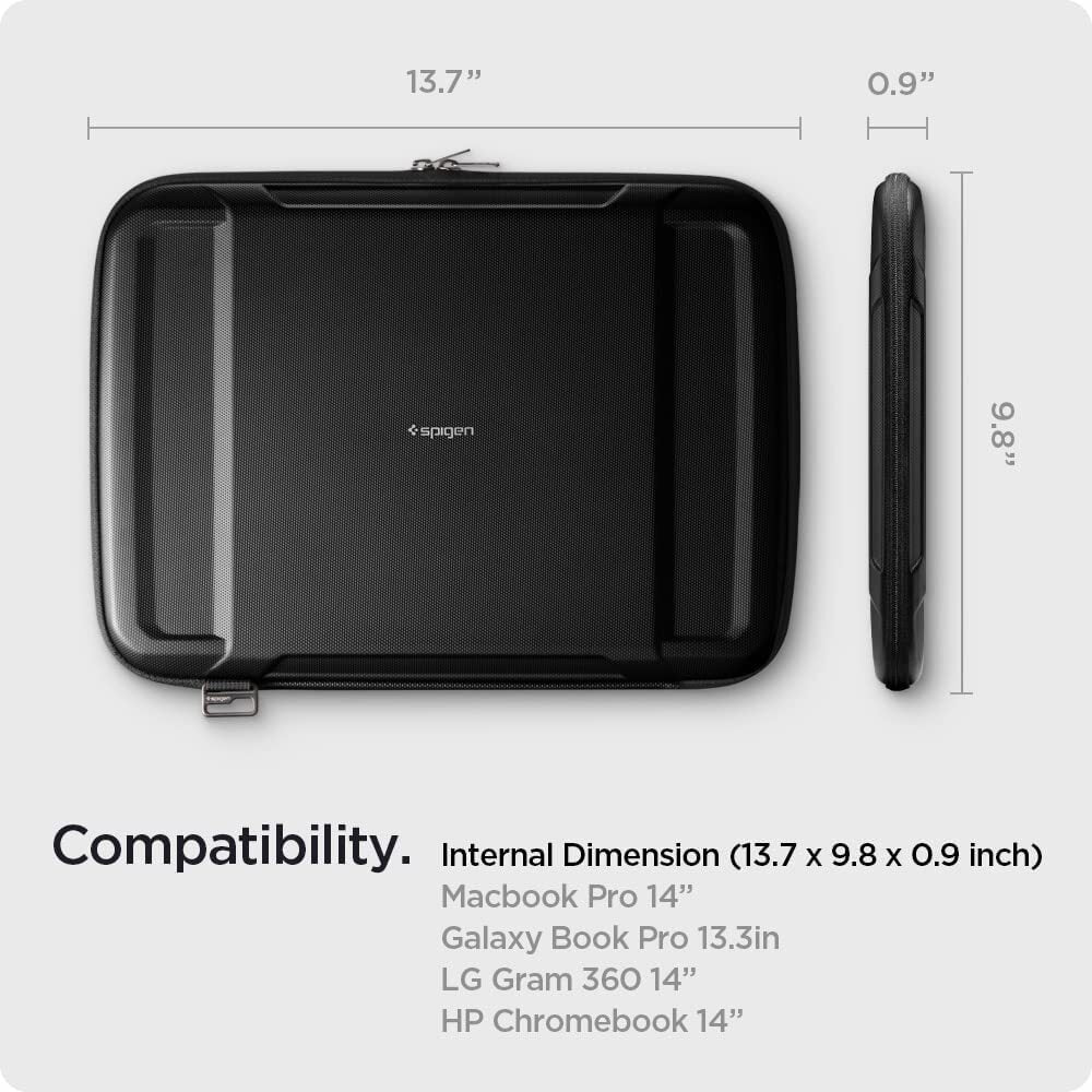 Spigen MacBook Pro 14" 2026/2025/2024/2023/2021 (M5/M4/M3/M2/M1/Pro/Max) Rugged Armor Pro Case (Black) - Image 2