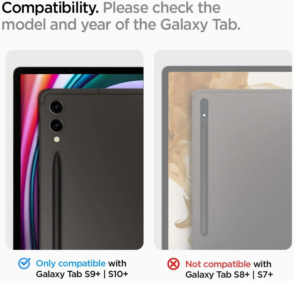Spigen Samsung Galaxy Tab S10 Plus/S9 Plus 12.4 EZ Fit GLAS.tR Slim 1PC Glass Screen Protector (Clear) - Image 2